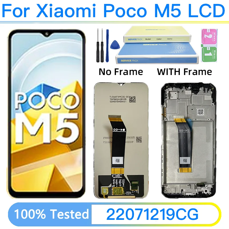 22071219CG Premium Lcd Para Xiaomi Poco M5 Display LCD Touch Screen Digitador Assembléia Do Painel Com Moldura