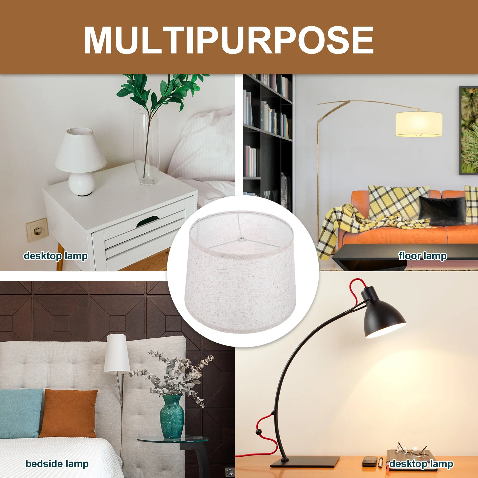 

Fabric Table Lamp Shade 250x300x200mm Superior Cloth Wear Resistant Practical Home Hotel Bar Bedroom Study Library Replacement