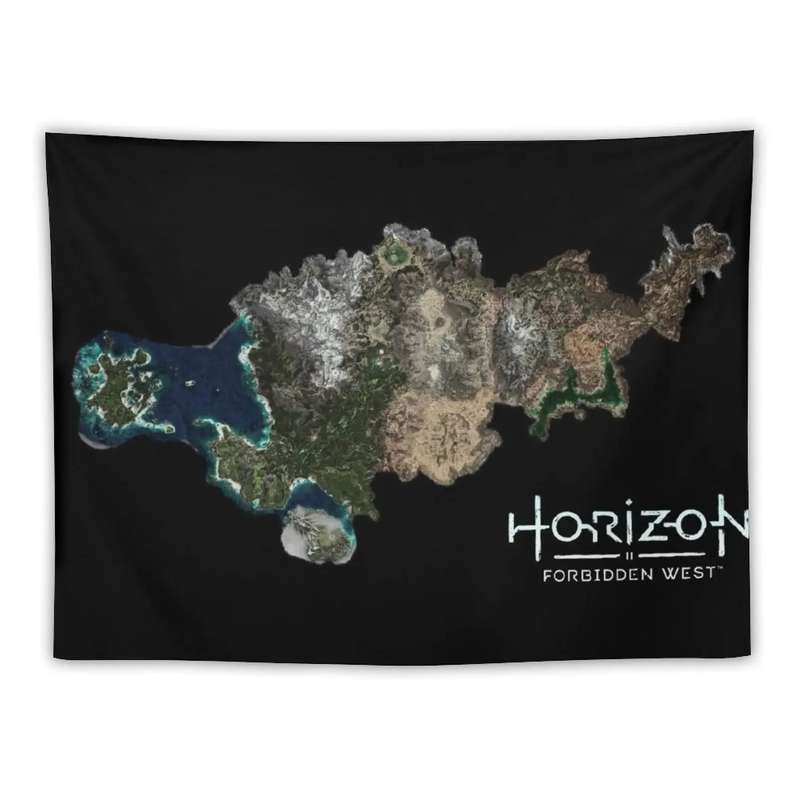 Horizon Forbidden West Map Tapestry Aesthetic Room Decor Korean Wall Deco Hanging Wall Tapestry