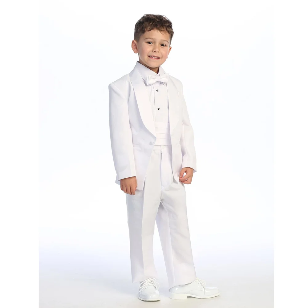 

White Boy Suits 2 Piece Elegant Fashion Shawl Lapel One Button Blazer Sets Banquet Prom Party Wedding Tuxedo Kids Clothes
