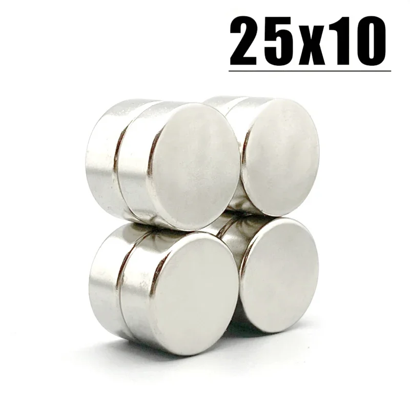 1/2/3/5/10Pcs 25x10 Neodymium Magnet 25mm x 10mm N35 NdFeB Round Super Powerful Strong Permanent Magnetic imanes Disc 25x10