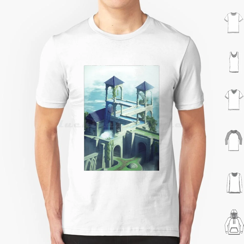 Mc Escher-Waterfall Mc Escher Infinity Waterfall T Shirt Big Size 100% Cotton Art Expressionism Artist Avant Garde Artwork