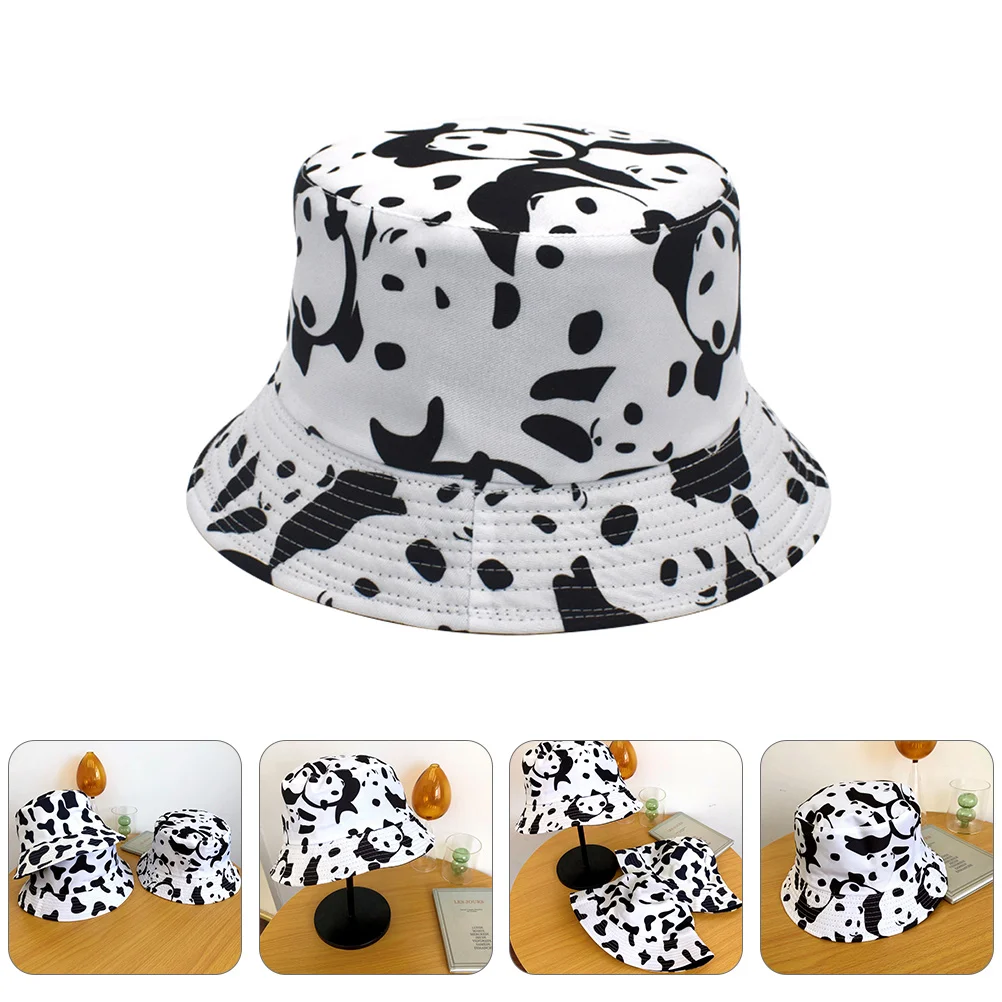 

1Pcs Outdoor Sunshade Breathable Cow Pattern Fisherman Hat Lightweight Bucket Hat for Women Girls Summer Sun Protection