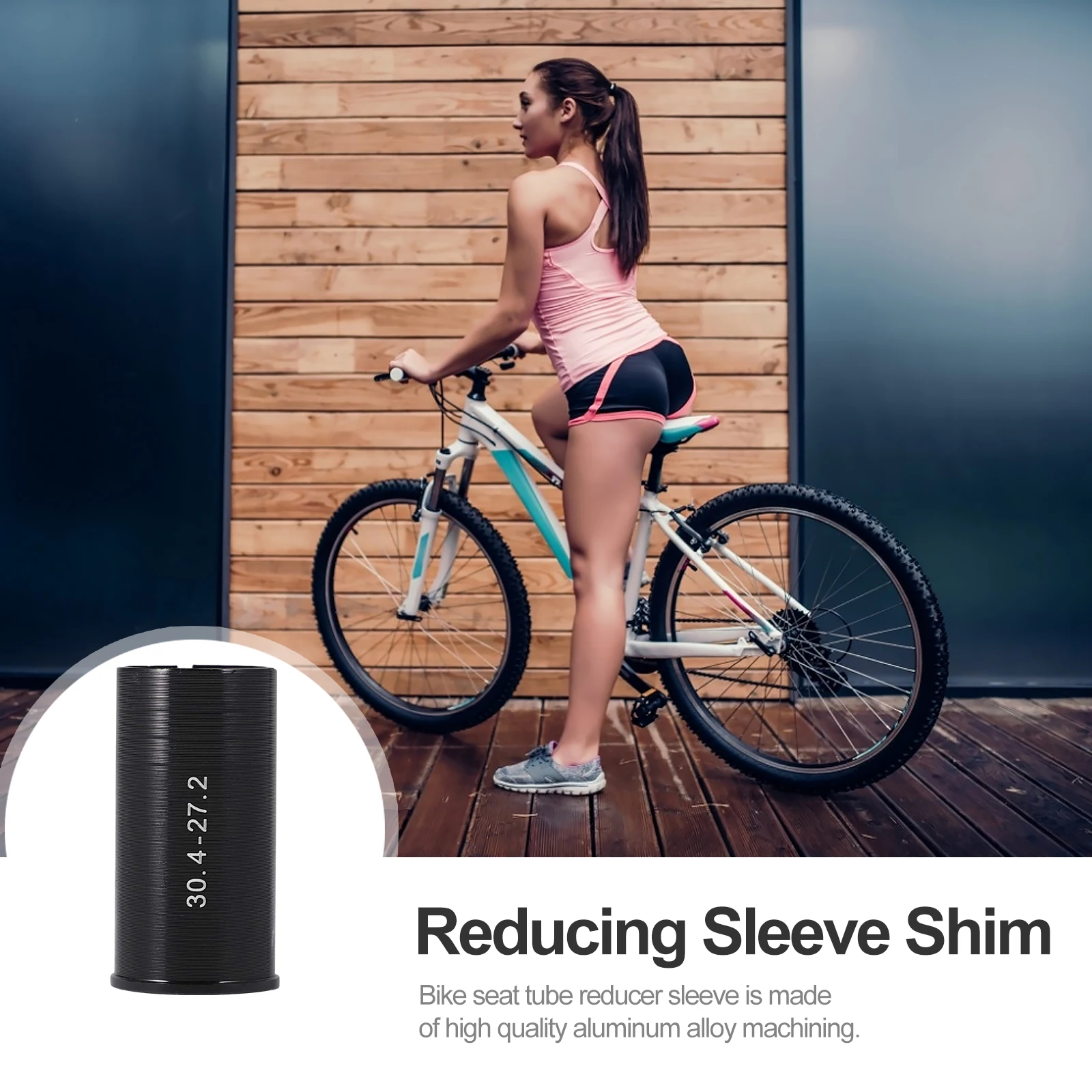 

Bike Seat Tube Reducer Sleeve 30.4 To 27.2Mm Aluminum Alloy Anodized Lightweight For Road Bikes Seatpost Adapter Conversion