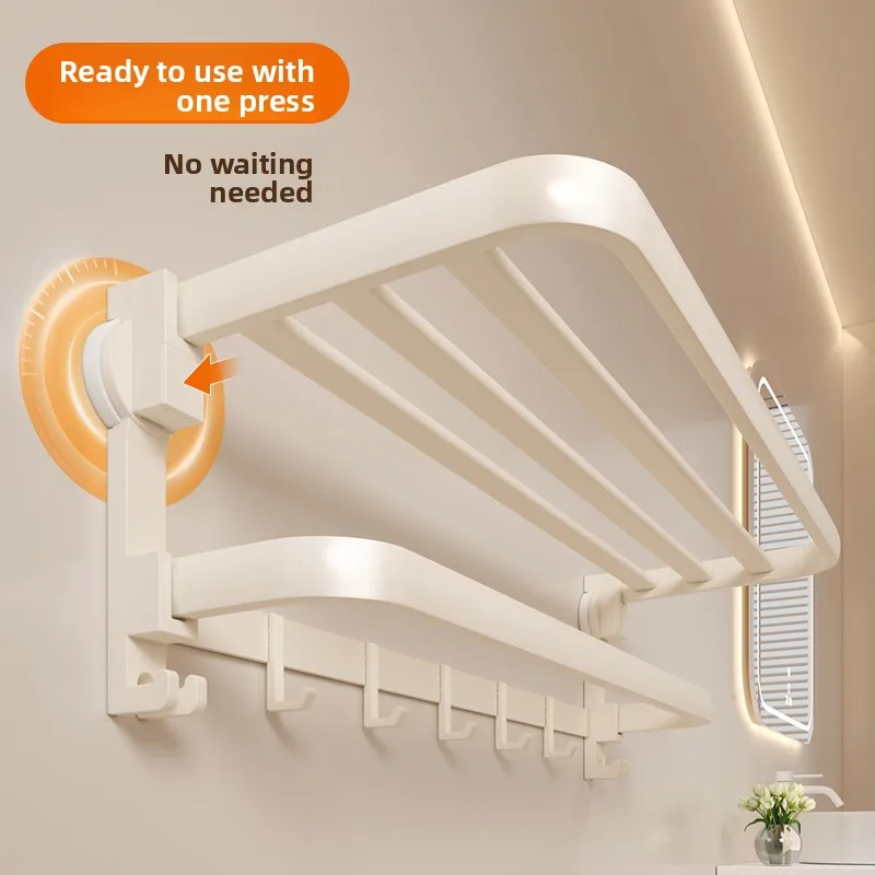 

Полотенце Batoom Ra Белый интегрированный подвесной стержень Не требует сверления Настенное хранение эльф Железный материал Cr Sle