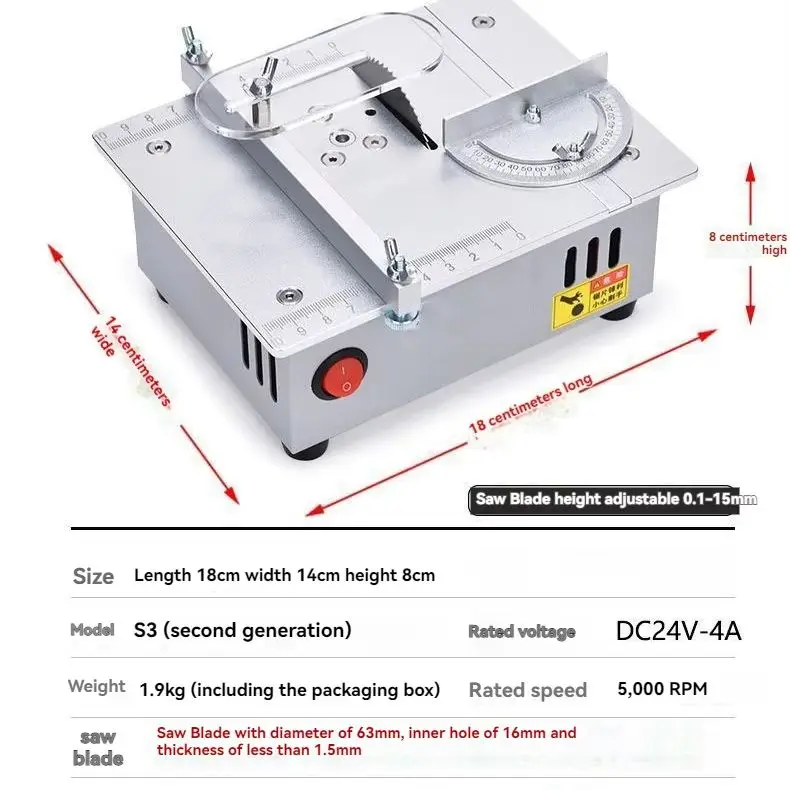 Small Mini Electric Saw Handmade Desktop Cutting Machine DIY Household Miniature Woodworking Table 2-inch