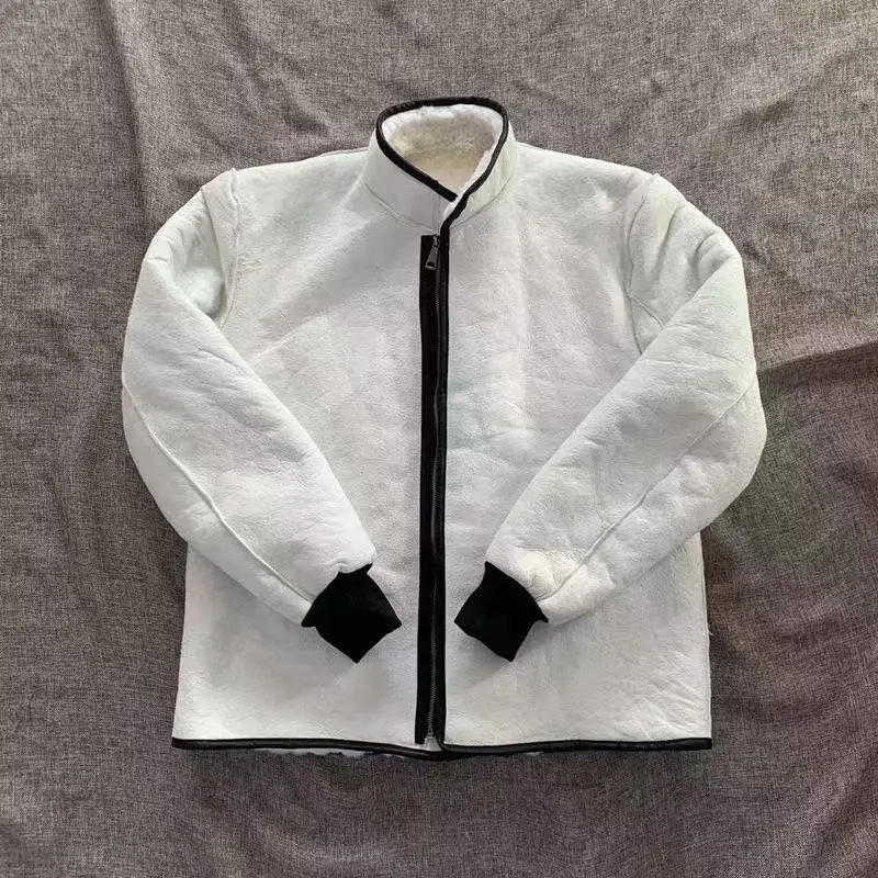 Winter Pure Wool Overcoat Men Women Thicken Cashmere Jacket Winter Genuine Sheepskin Coat Anti-cold Casual Base Wool Tops Male