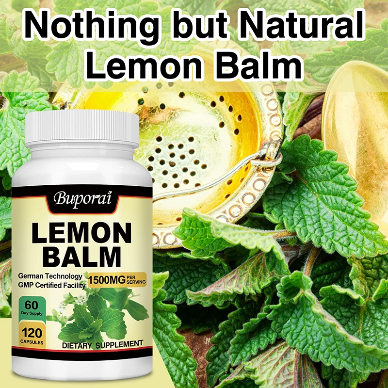 Lemon Balm Capsules - Relieve Stress and Tension, Improve Mood, Enhance Brain Function and Promote Healthy Sleep