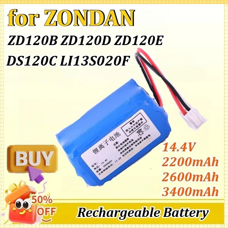 

for ZONDAN 14.4V/11.1V 2200mAh/2600mAh/3400mAh 2600mAh/5200mAh ZD120B ZD120D ZD120E DS120C LI13S020F for Monitor Battery