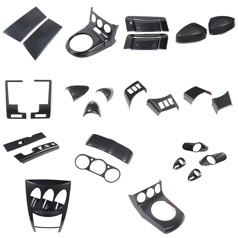 

For Nissan 350Z 2003-2006 ABS carbon fiber car door glass lift button frame car rearview mirror cover sticker car accessories