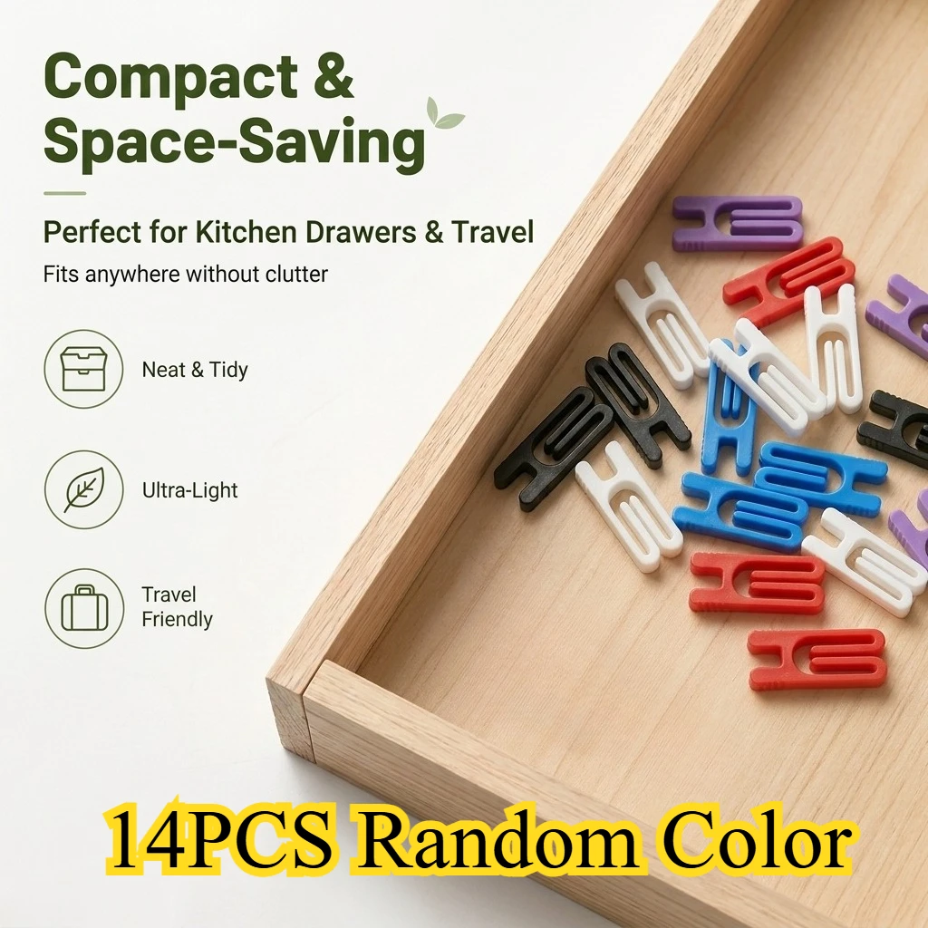 14 randomly colored snack bag sealing clips | Lightweight and durable plastic food bag sealing clips, kitchen small tools