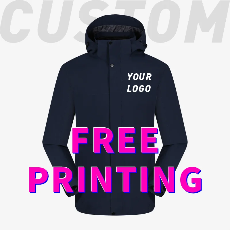 

Customized Windbreaker printing free logo image picture thick Wool Liner jackets outdoor sportswear windproof coat team clothing