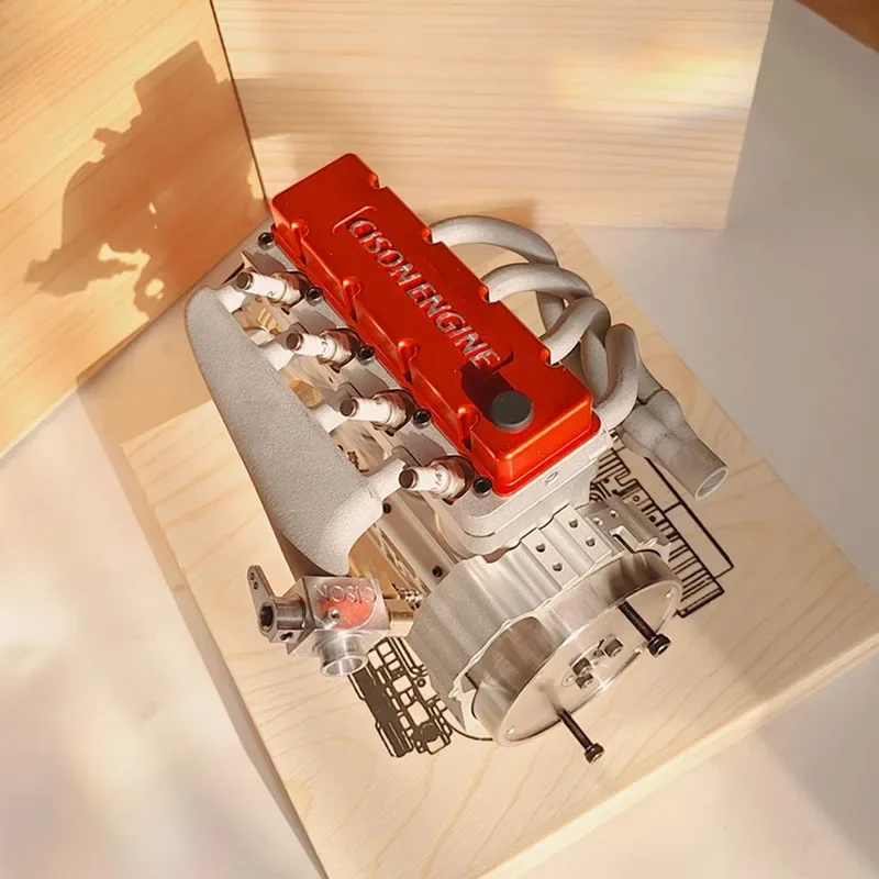 CISON Inline Viertakt Benzinemotor Model 17CC Metalen L4-175 V4 Motor Verbrandingsmotor voor RC Auto's Schepen speelgoed Gift