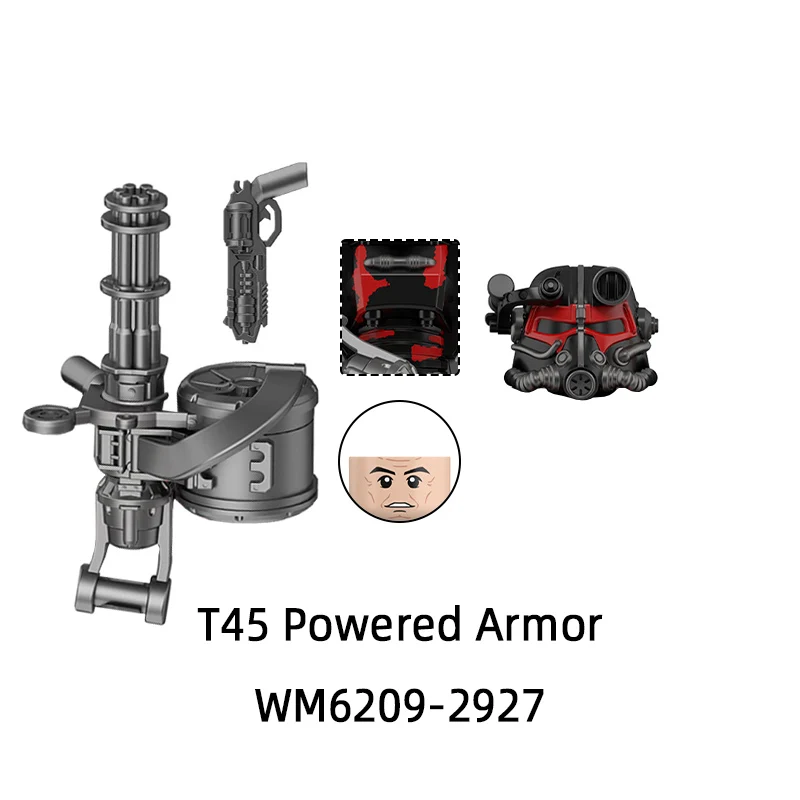 WM6209 폴아웃 T45 파워드 아머 모델 블록 MOC 브릭 세트 선물 장난감
