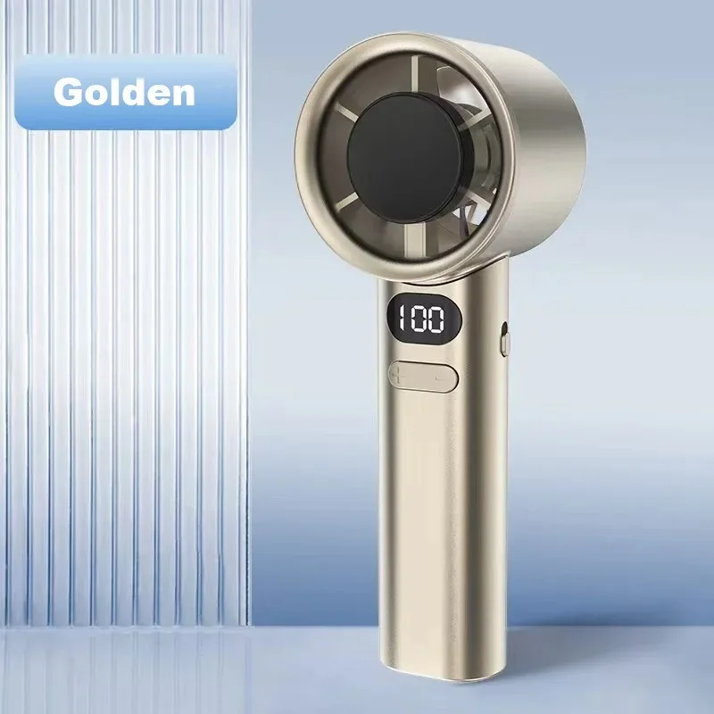 Mini Handheld Fan Mute Handheld Fan 4 Speeds Adjustment Air Calculating Fan With Power Display Portable Handheld Fan image 3