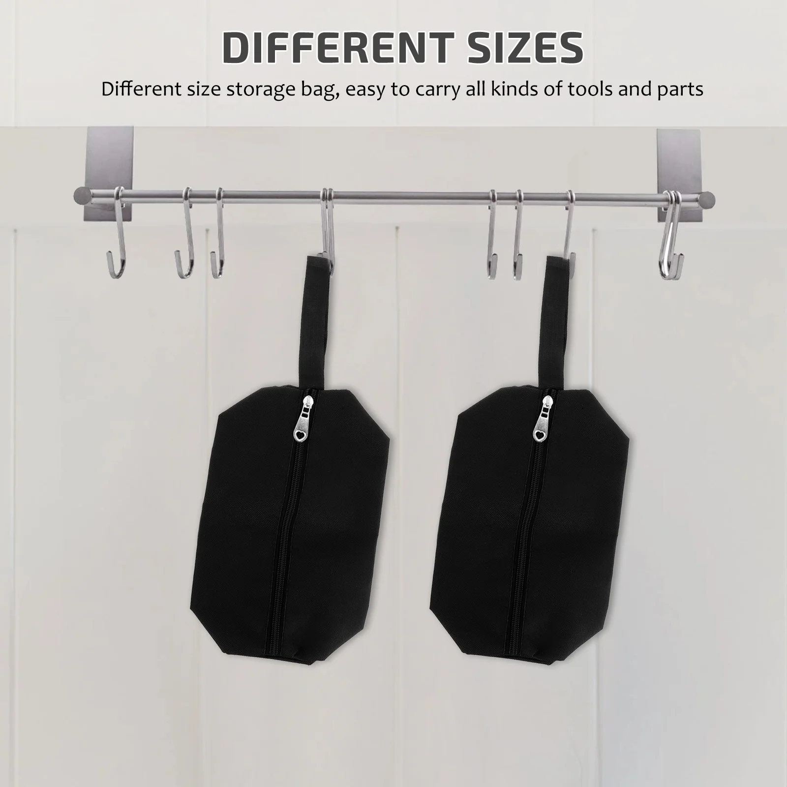 

2Pcs Hardware Storage Bags Oxford Cloth Waterproof Durable Tool Bags Multifunctional Zipper Pouches Portable Tools Organizer