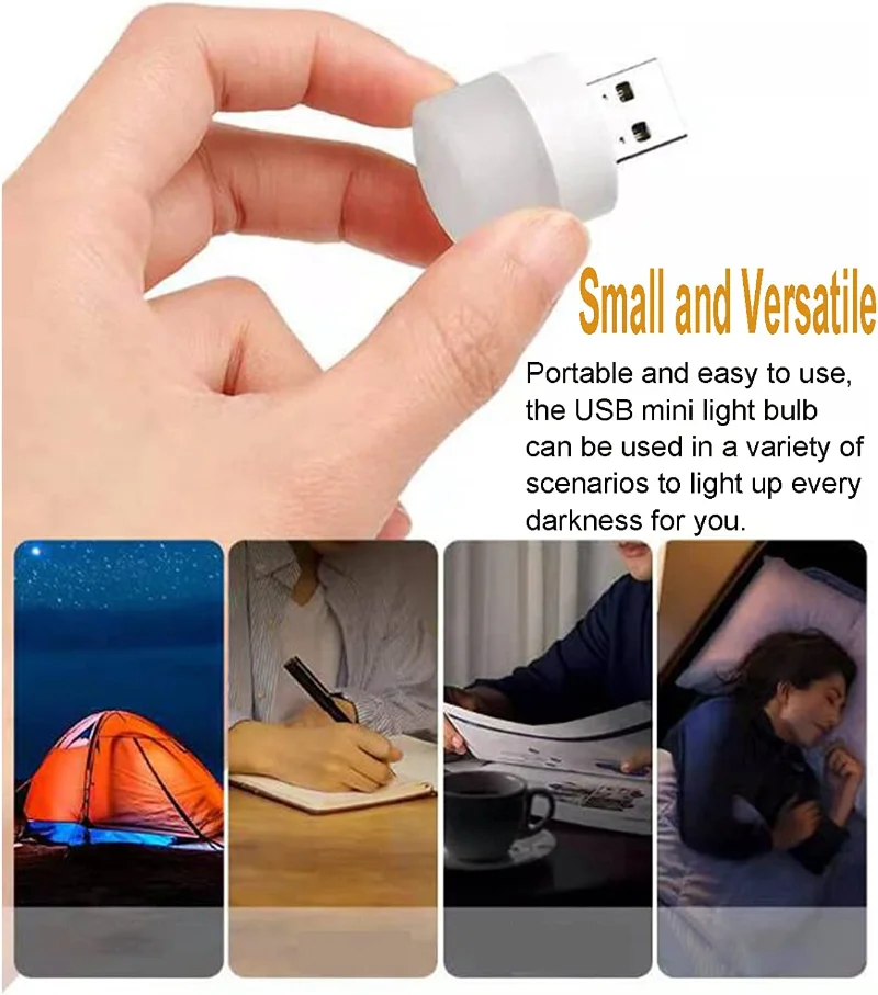 10/5/2PCS Mini USB Plug Lamp Portable 5V Eye Protection Book Light For Computer Mobile Power Charging USB Small LED Night Light