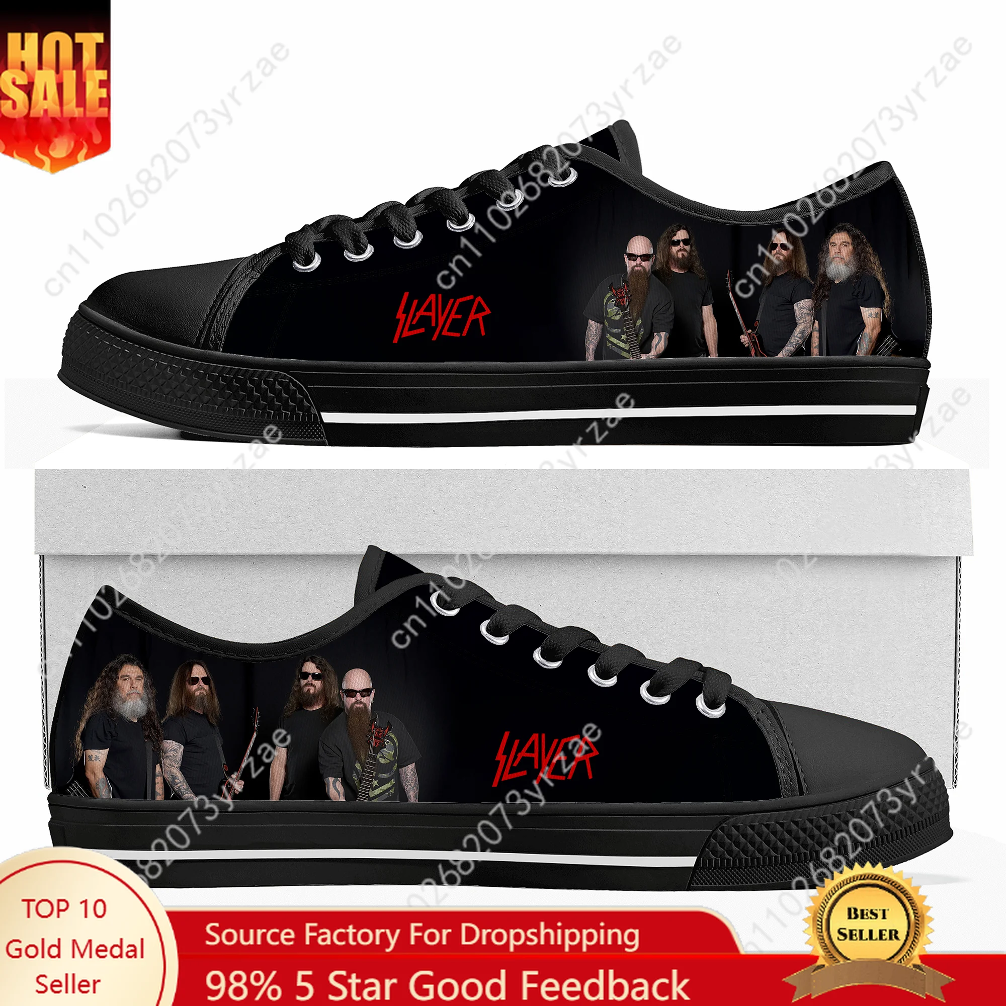 

Slayer Low Top High Quality Sneakers Mens Womens Teenager Canvas Sneaker Casual Couple Shoes Fashion Patterns Custom Made Shoe