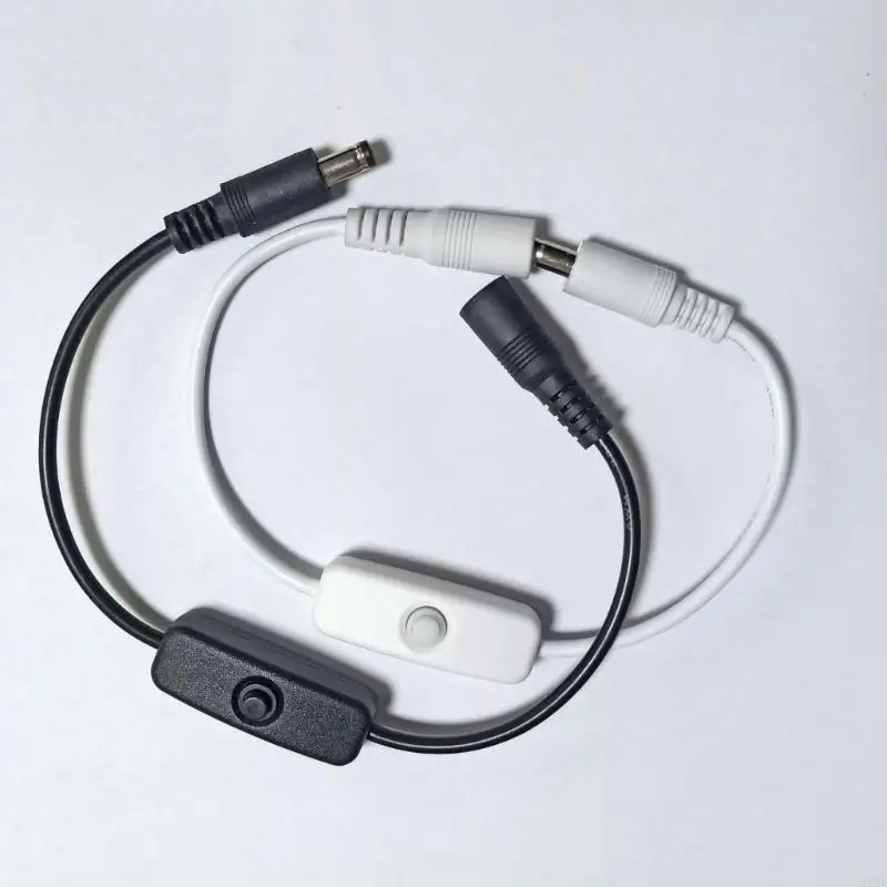 energia DC5521 5.5x2.1mm macho para fêmea com o comutador para dispositivos eletrônicos tiras líderes LEDS LUZ