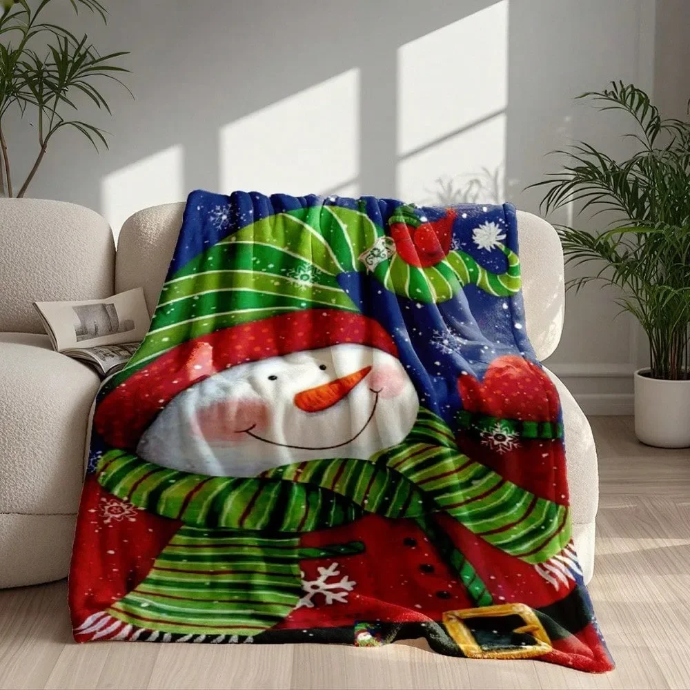 60*80 Inches Stitch Print Blanket  Comfortable Christmas Tree Shawl Blanket Creative Gift Flannel Blanket Soft Warm