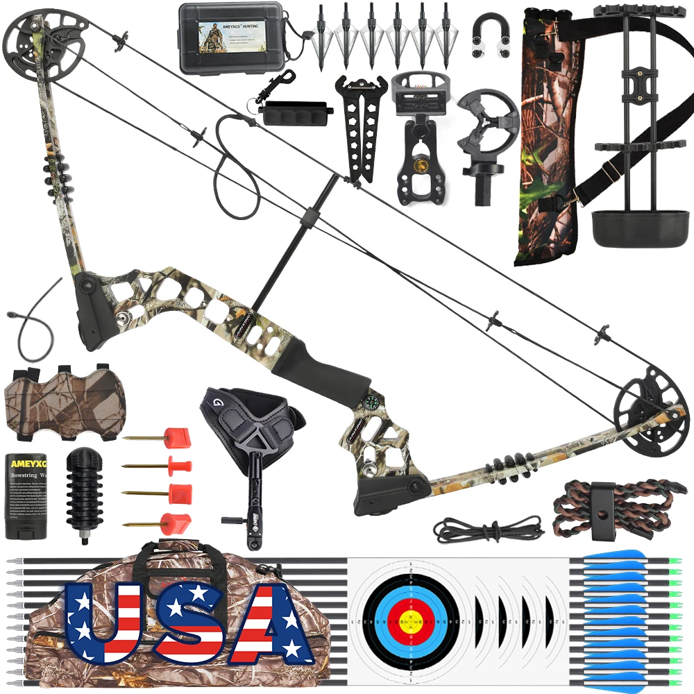 

Комплект для стрельбы из блочного лука: регулируемый 20-70 фунтов, 320 футов/с, рукоять из сплава, для взрослых, для охоты, стрельбы по мишеням, спортивный, для правой/левой руки