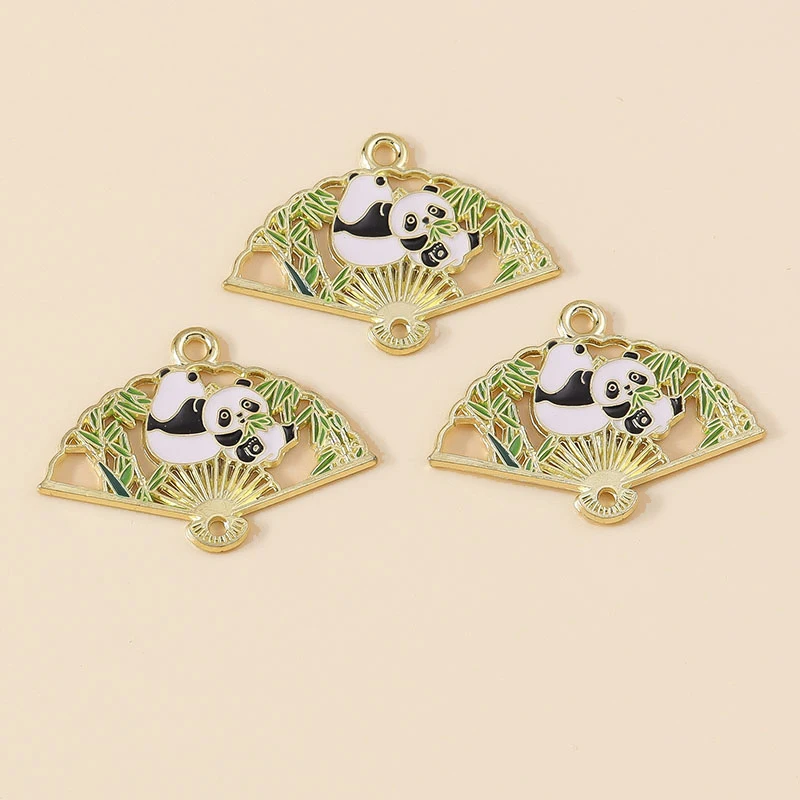 Leslie 10 Stück niedliche Tier-Cartoon-Anhänger mit großen Pandas für Halsketten, Armbänder, Ohrringe, Anhänger, DIY-Schmuckherstellungszubehör – Detail 5