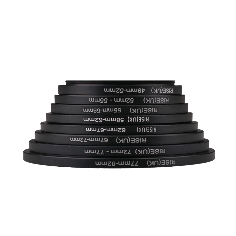 Metal Step Up Rings Lens Adapter Filter Set Aluminum Ring Universal Lens  49-52 52-55 55-58 58-62 62-67 67-72 72-77 77-82mm