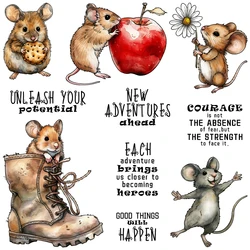 Mangocraft Cartoon Eating Mouse Clear Stamp DIY Scrapbooking Supplies Silicone Stamp For Card Making Albums Crafts Decor