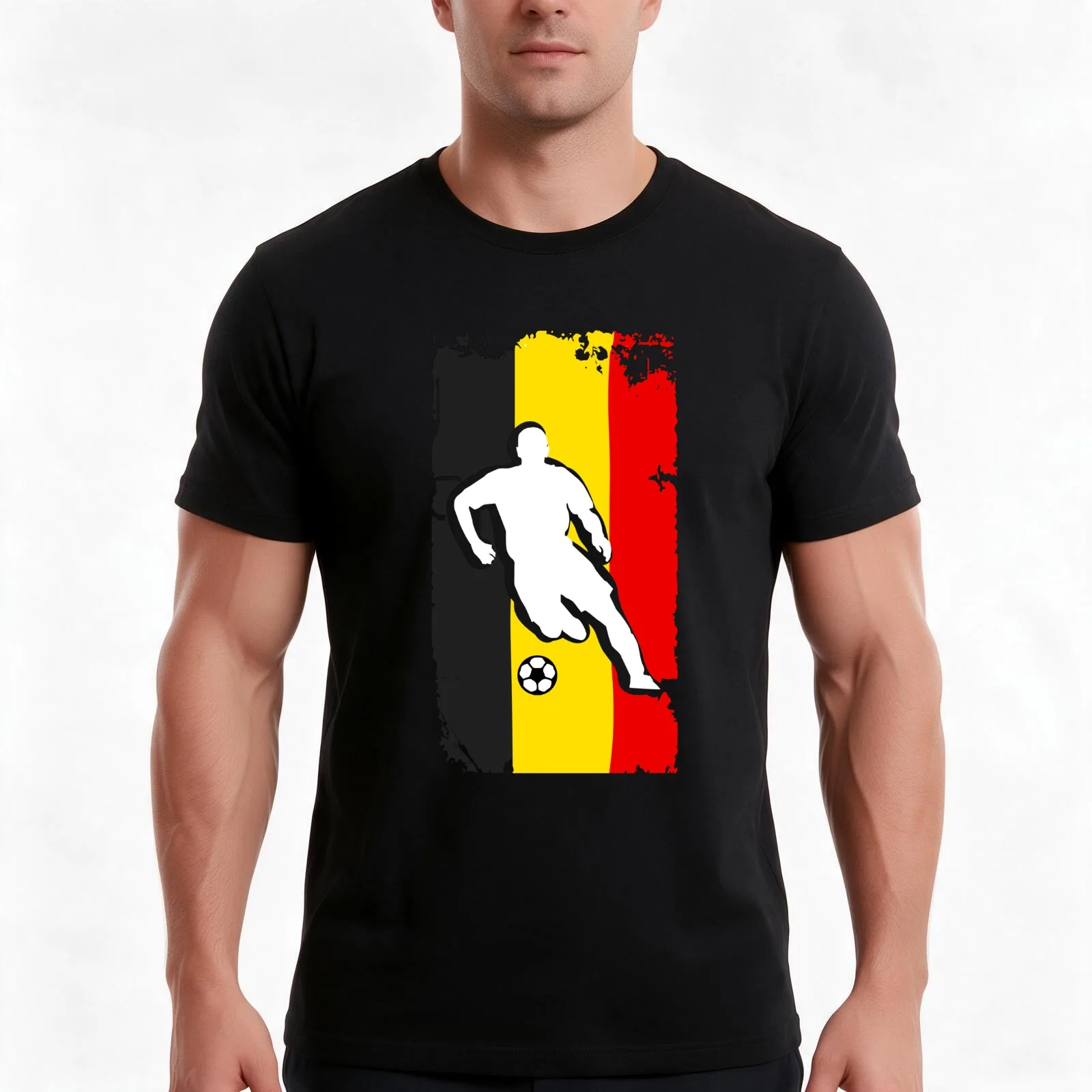 Belgium Flag Soccer Player T-Shirt Summer Casual Cotton Tee Oversized Streetwear Tops Vintage Graphic Print Unisex Men Women