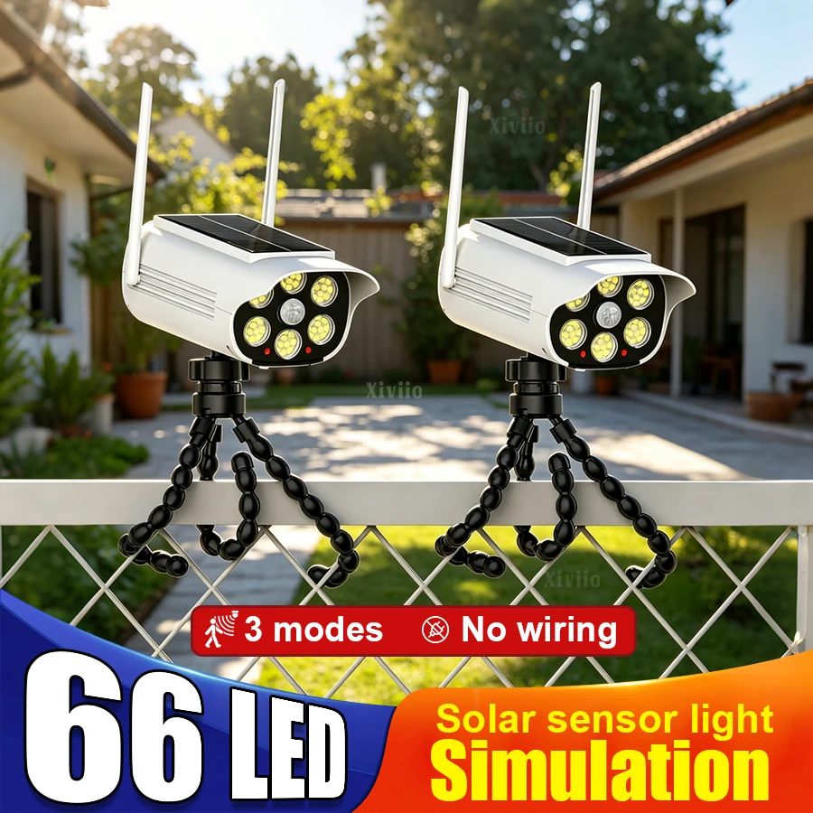 

Solar Light Simulation Security Dummy Camera Motion Sensor Outdoor Night Light IP65 Waterproof Lamp 3 Mode For Home Garden