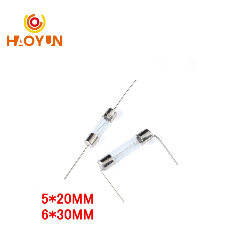 【10PCS】5*20mm Axial Glass Fuse Fast Blow 250V With Lead Wire slow-T Fast break-F 1 2 3 3.15 4 5 6.3 8 10 12 15 20A The fuse tube