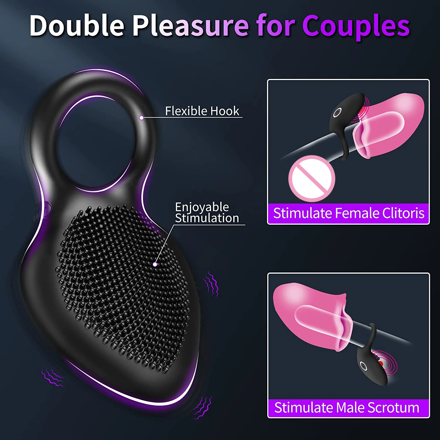 HESEKS Penis Ring Vibrating Clitoris Stimulator man sex toys For Couple Vibro Delay Lick Vagina Orgasm Lock Fine Sleeve Vibrator