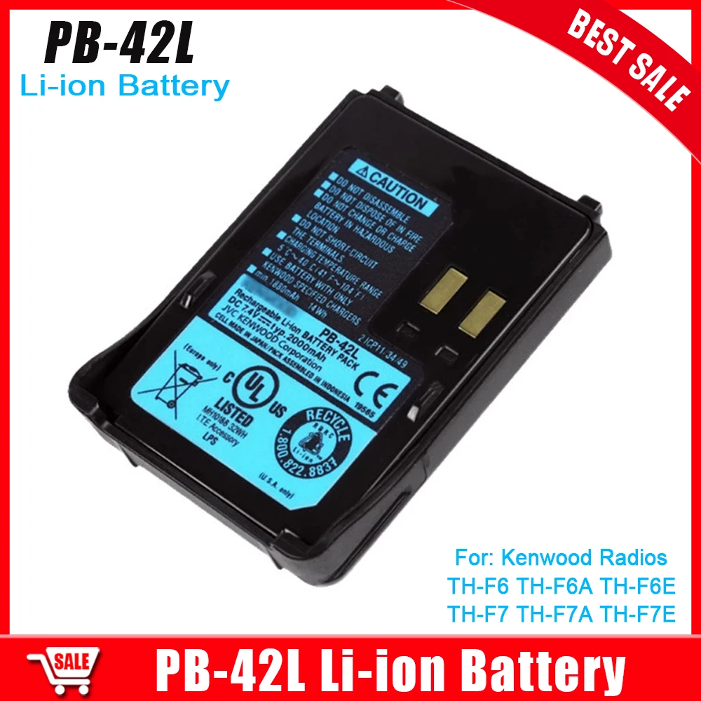 

PB-42L Li-ion Battery 7.4V 2000mAh For KENWOOD Walkie Talkie TH-F6 TH-F6A TH-F6E TH-F7 TH-F7A TH-F7E Two Way Radio Extra Battery