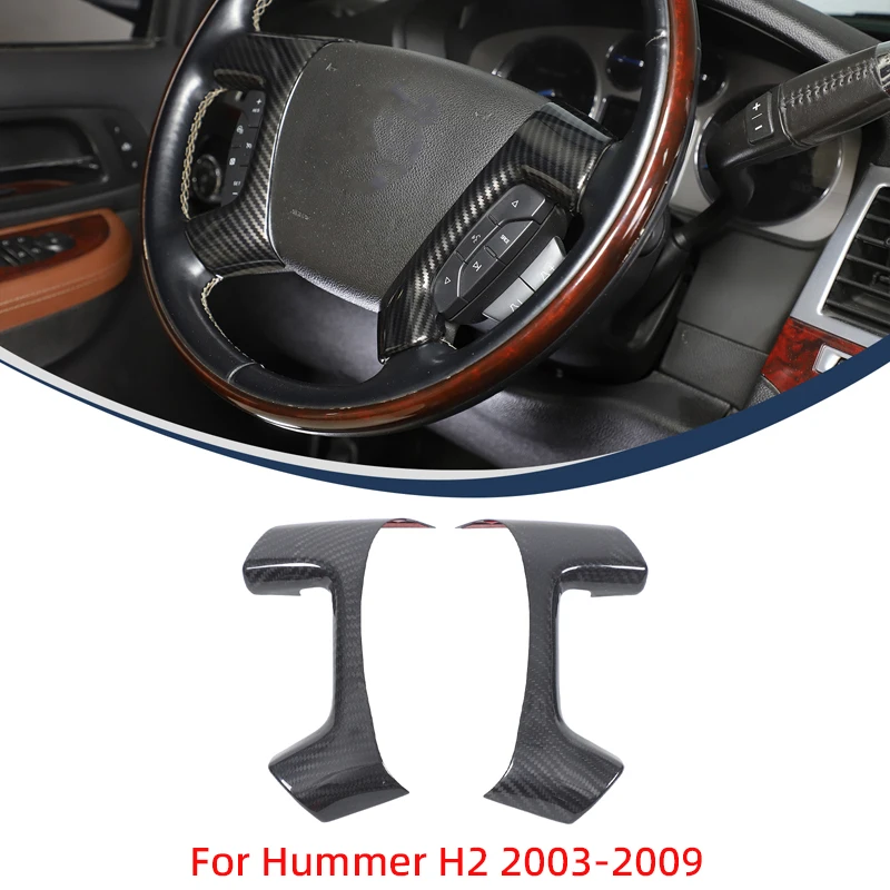 

Накладка на руль из настоящего карбона для Hummer H2 2003-2009, декоративная накладка на кнопки руля, автомобильные аксессуары