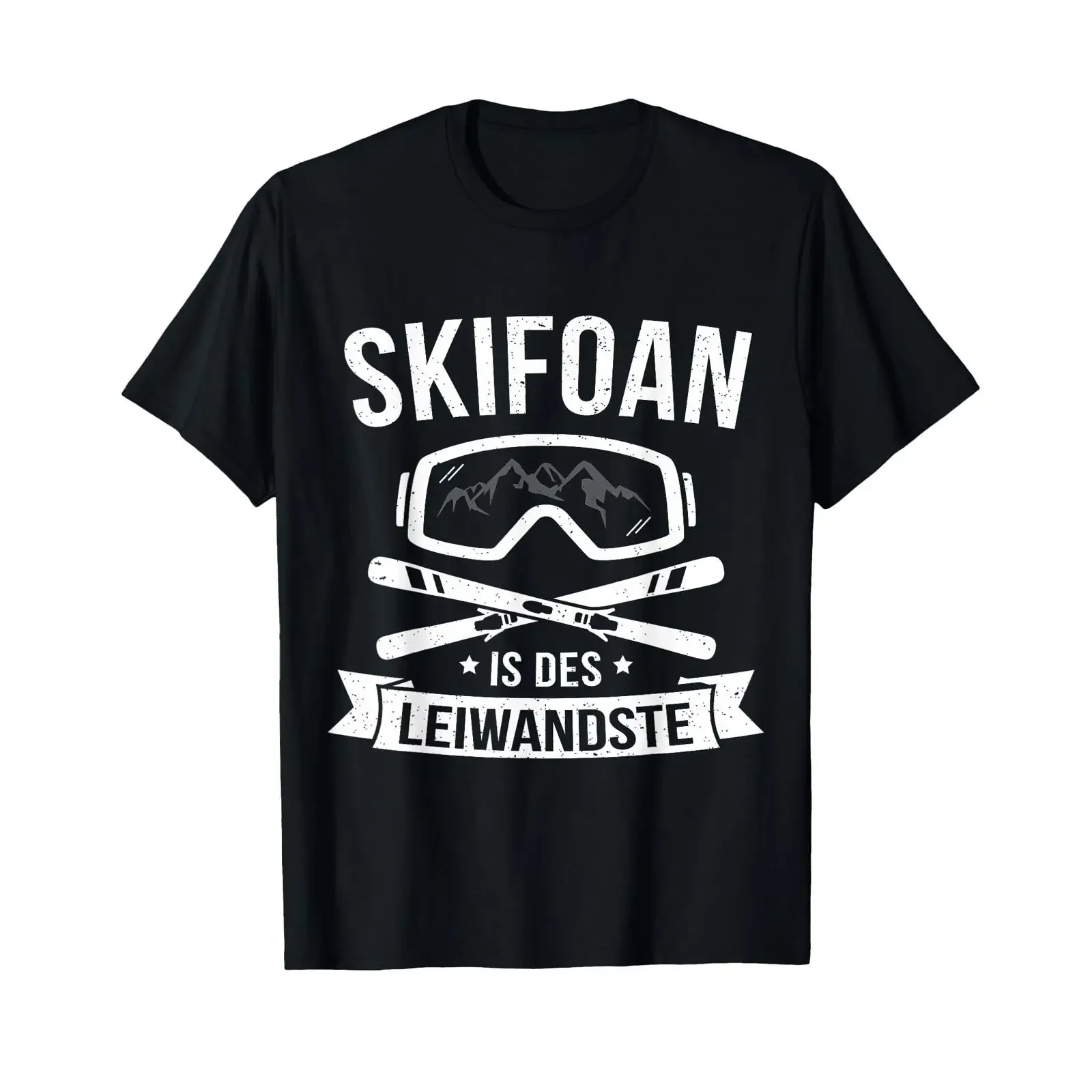 Винтажная футболка Skifoan Is Des Leiwandste Skibrille Skifahrer Mundart с эффектом потертости, слегка модная, для повседневной носки, универсальная