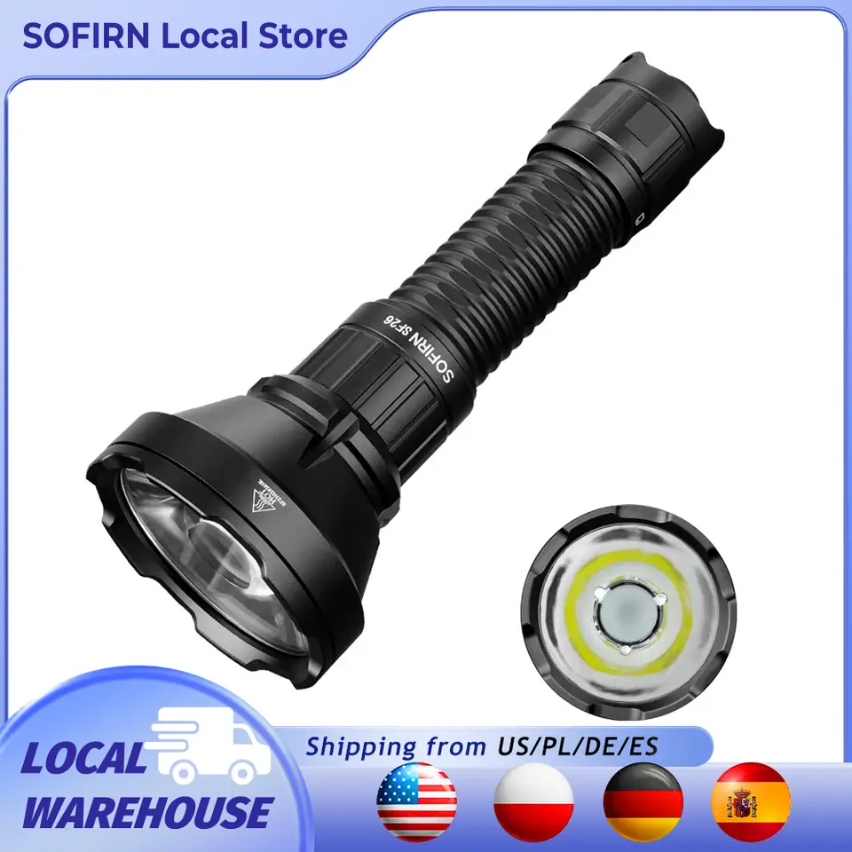 Sofirn SF26 2000-Lumen Rechargeable Flashlight, 964m Beam, 21700 Battery