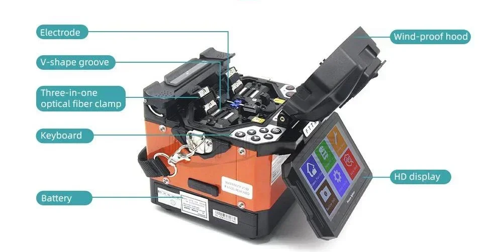 2026 Fiber Optic Splicing Machine Electrode Automatic Core Alignment 4 Motor 6S FTTX Equipment Tools Fusion Splicer