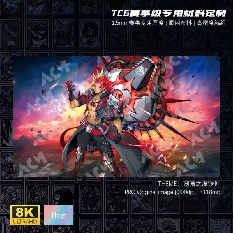 

600x350mm Yu-Gi-Oh! Fiendsmith Engraver Single Face Flash Collectible Trading Card Playmat Tw03 Rubber Board Game Mat Toy Gift
