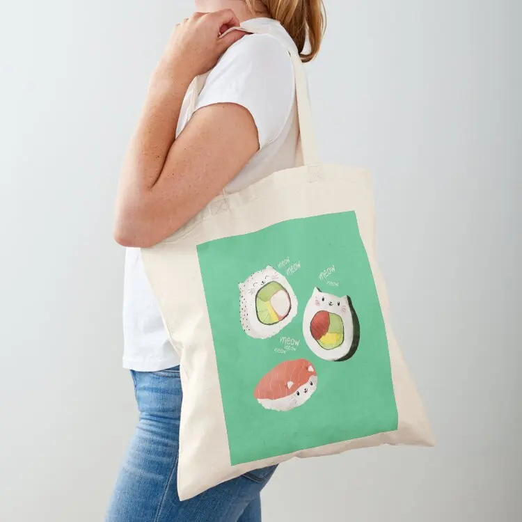 

Cute Sushi Rolls Tote Bag canvas tote bag reusable shopping bags tote bag canvas Eco