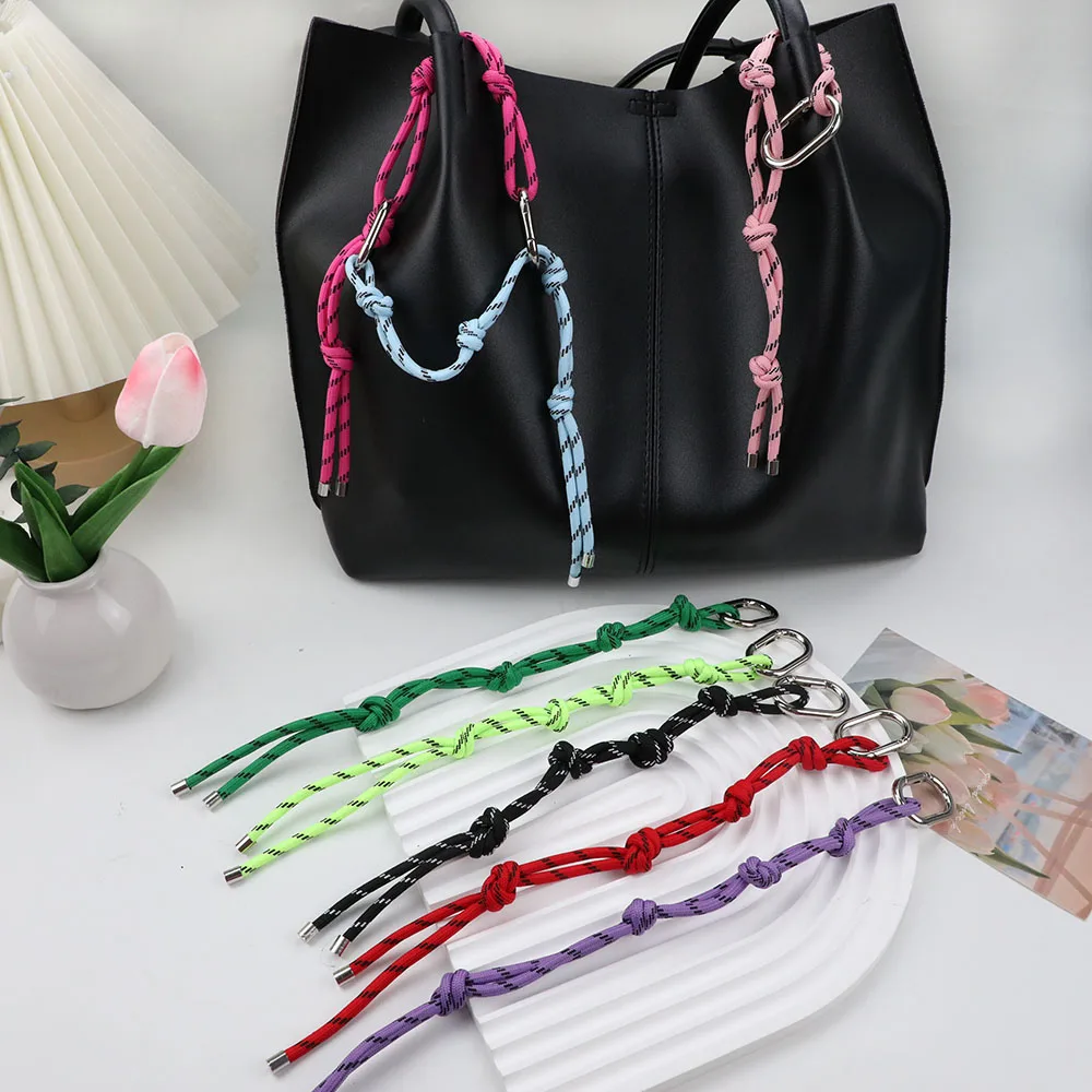 HOT Creative Colorful Braided Lanyard Keychain Anti-Lost Knot Nylon Rope Keyring For Women Men Car Bag Pendant Accessories Gifts