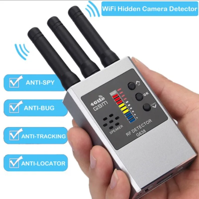 NEW RF Signal Detector Wifi Hidden Camera Finder Anti-Spy Listen Sweeper Cell Phone Bugs Wireless Listening Device GPS Tracker