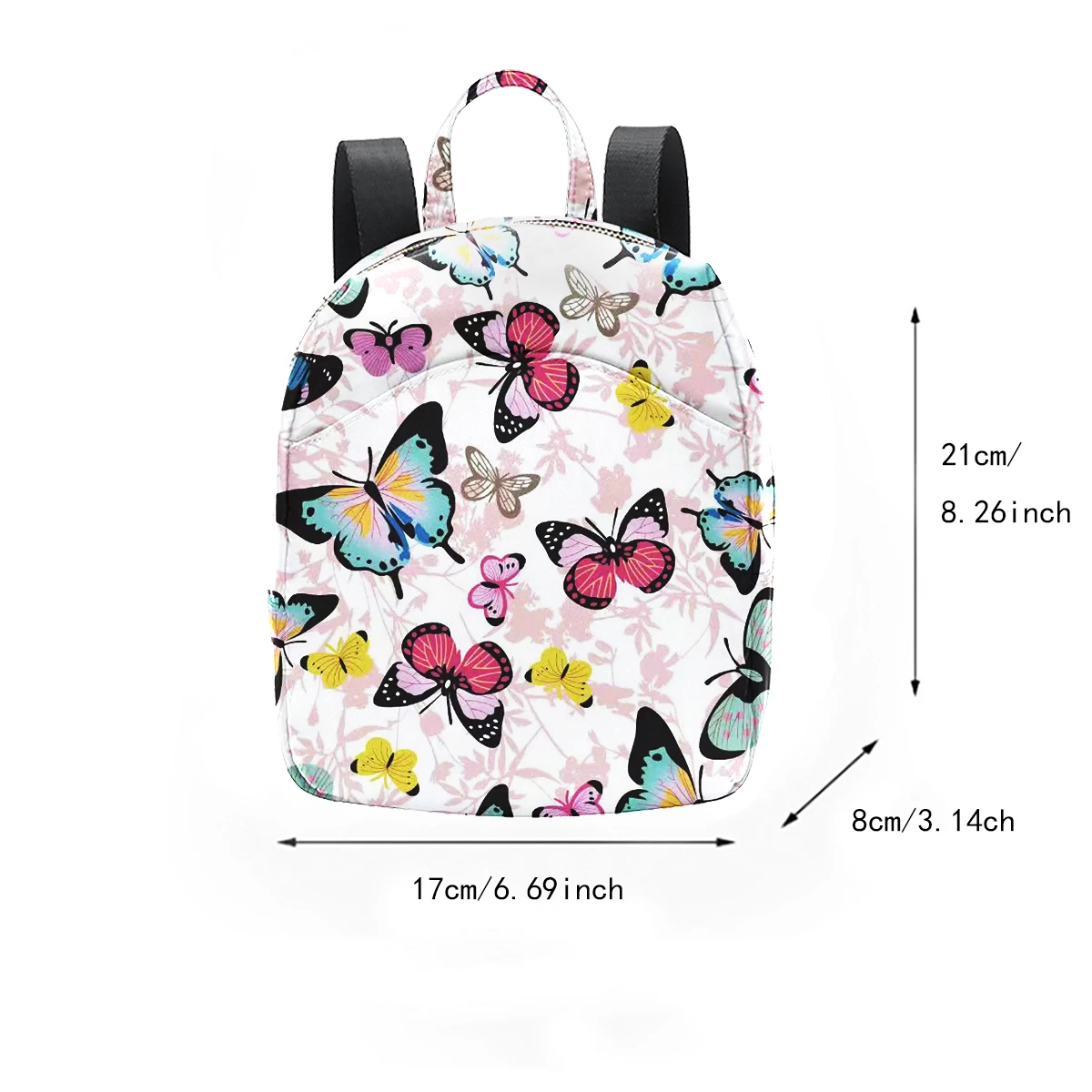 Butterfly Charm Mini Backpack for Women - Stylish & Durable School Bag with Multiple Compartments - Perfect for Campus & Everyda