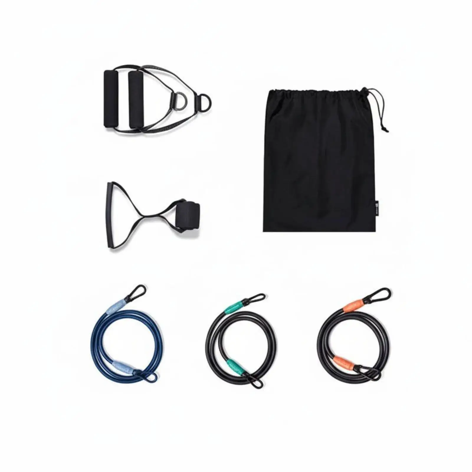 Exercise Band Set with Handles Comfortable Latex Elastic Resistance Bands for Fitness and Gym Equipment