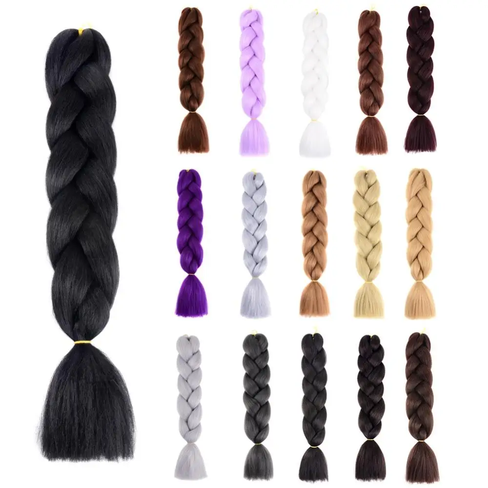 Solid Color Women Wigs Synthetic Hair Extensions African Braids Crochet Braiding Ponytail Synthetic Braiding Hair for Women