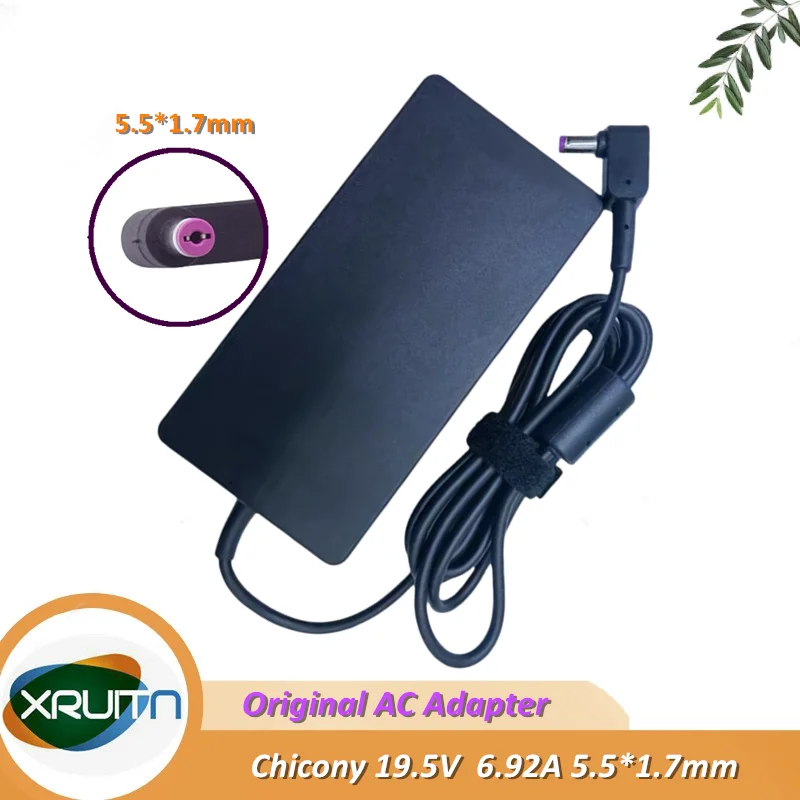 

A18-135P1A Original Chicony 19.5V 6.92A 135W AC Adapter Charger For Acer Nitro 5 AN515-44 N20C1 15.6" Gaming Laptop 5.5*1.7mm