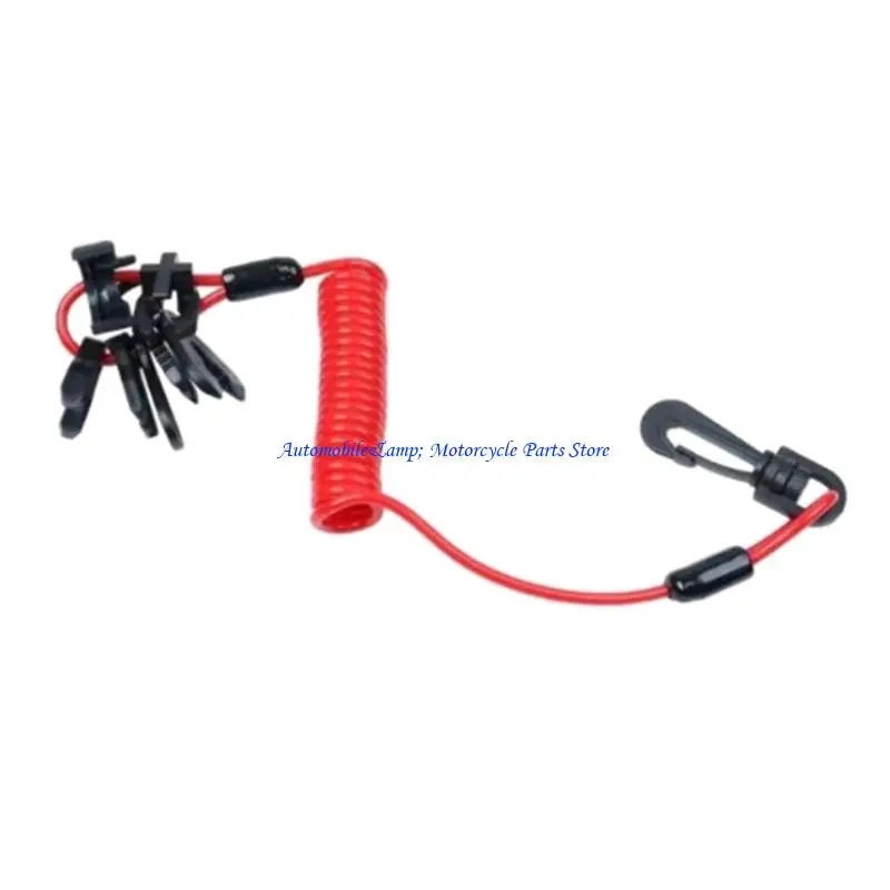 H7BD Marine Grade Engine Shutoff Lanyard Featuring Keys Locks Mechanism Easy Installation Universal Fit