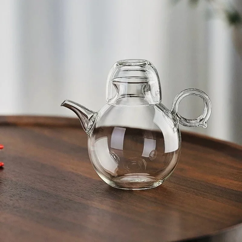 300ml Imitation Song High Borosilicate Glass Teapot with A Cup Lid Household Brewing Flower Herbal Tea Pourer Green Tea Pot