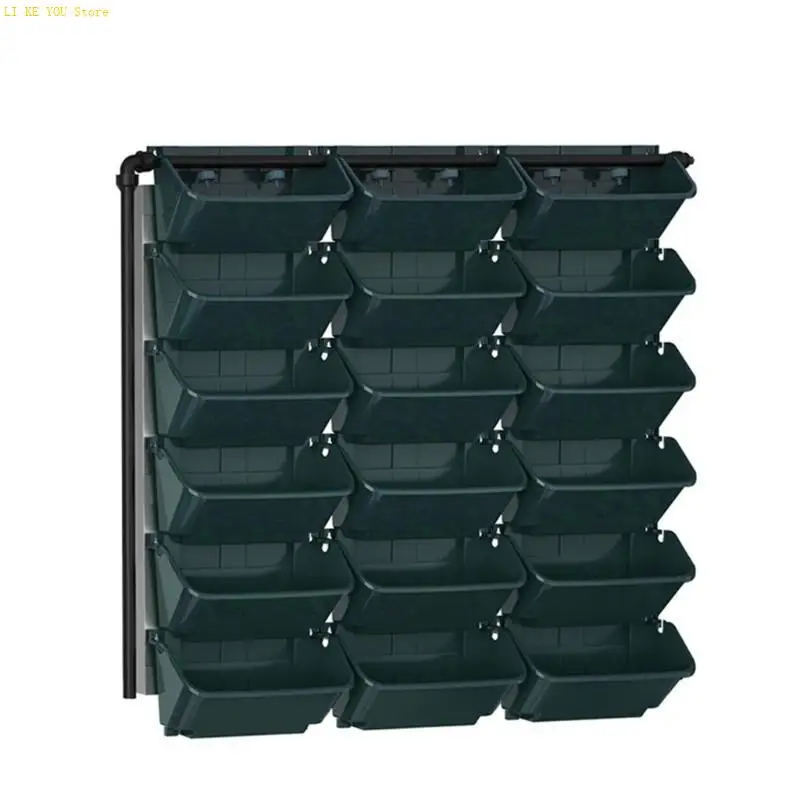 W3JE Waterproof Plastic Plant Pot Vertical Wall Mounted Flower Pot Plant Container For Various Plant Cultivation Balcony Use