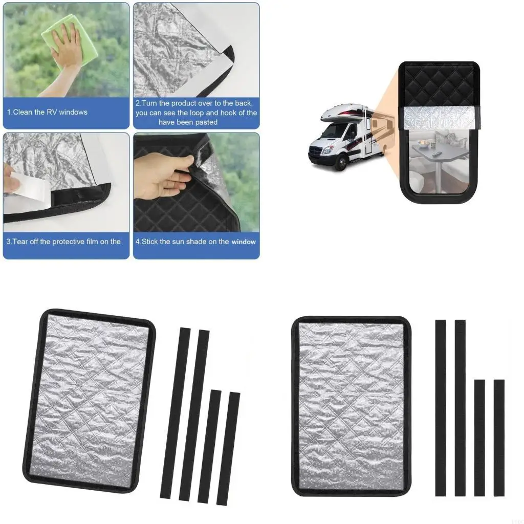 Universal Campers Window Shades Curtains High Quality RVs Sun Blocking Shade Silver Black Aluminum Foil Easy To Store New