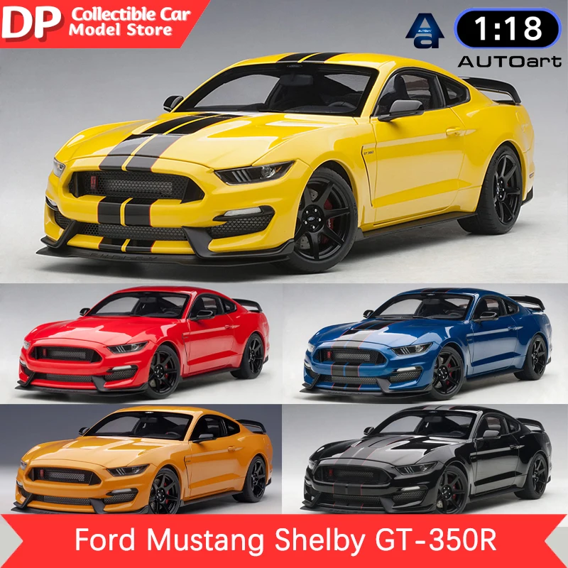 AUTOart 1:18 Ford Mustang Shelby GT-350R Finished Product Cars Alloy Model Collectible Car Model Diecast Vehicle Holiday Gifts